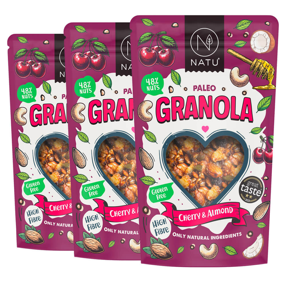 NATU Paleo Granola Třešně a mandle 370g