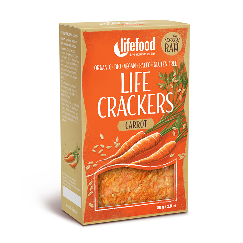 Lifefood Life Crackers Mrkvánky BIO RAW 80g