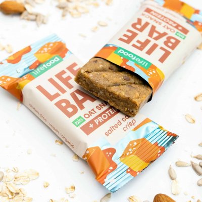 Lifefood Lifebar Oat Snack Protein slaný karamel BIO 40g