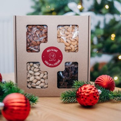 Dárkový box Slané ořechy s třešněmi 390g