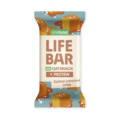 Organic Lifebar Oat Snack Protein Salted Caramel Crisp 40g