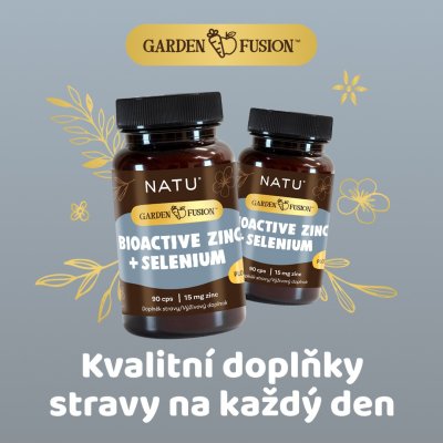 Garden Fusion Bioaktivní zinek 15 mg, selen, extrakt ze zeleného čaje 90 kapslí