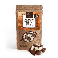 Kokosové chipsy polomáčené 50% hořká čokoláda 140g