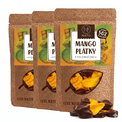 Mango plátky polomáčené 50% hořká čokoláda 3x120g