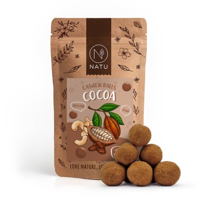 Kakaové kuličky s kešu krémem 70g