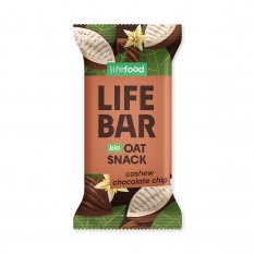 Lifefood Lifebar Oat Snack s kousky čokolády a kešu BIO 40g