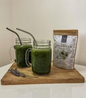 Zelené Smoothie s kokosovou vodou a chlorelou
