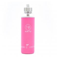 Skleněná lahev v růžovém termo obalu NATU 550ml