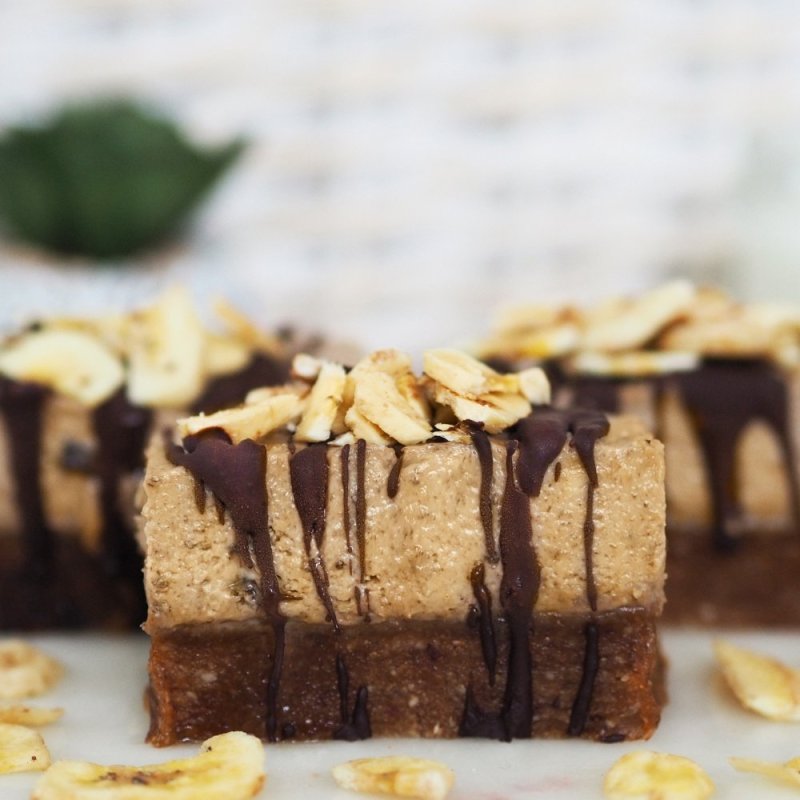 Banánové cheesecake řezy