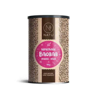 Superkaše BAOBAB s malinami a višněmi 450g