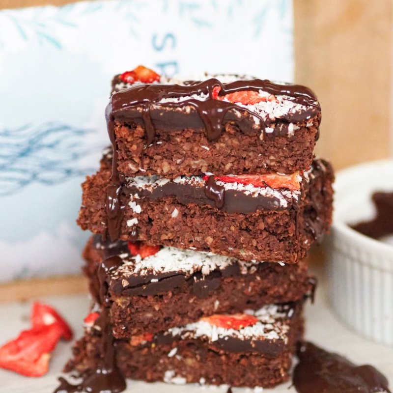 Brownies se spirulinou