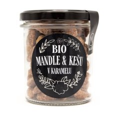 Mandle a kešu ořechy v karamelu BIO 160g