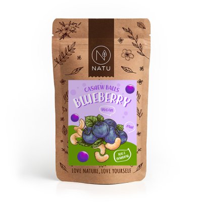 Borůvkové kuličky s kešu krémem 70g