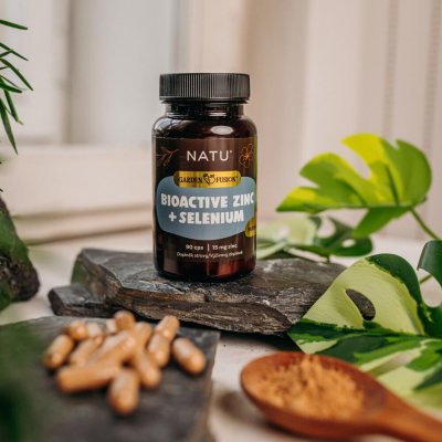 Garden Fusion Bioaktivní zinek 15 mg, selen, extrakt ze zeleného čaje 90 kapslí