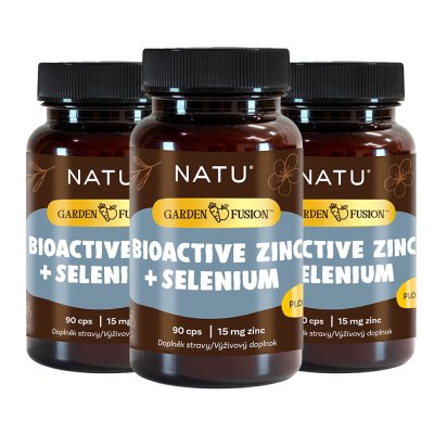 2+1 Garden Fusion Bioaktivní zinek 15 mg, selen, extrakt ze zeleného čaje 90 kapslí