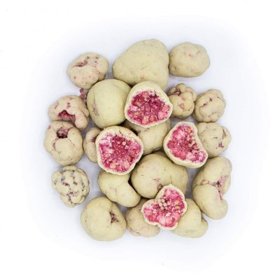 CHOCS Raspberries in 30% White Chocolate 100g