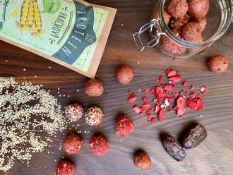 Jahodové protein raw kuličky