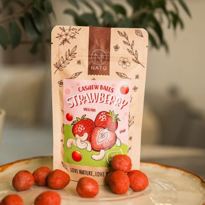 Jahodové kuličky s kešu krémem 70g