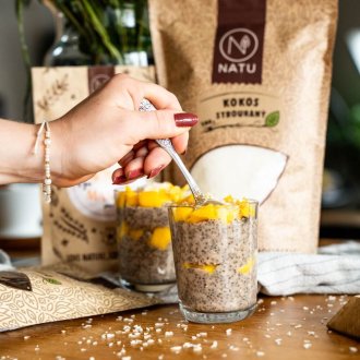 Mango chia pudink s kokosovým mlékem