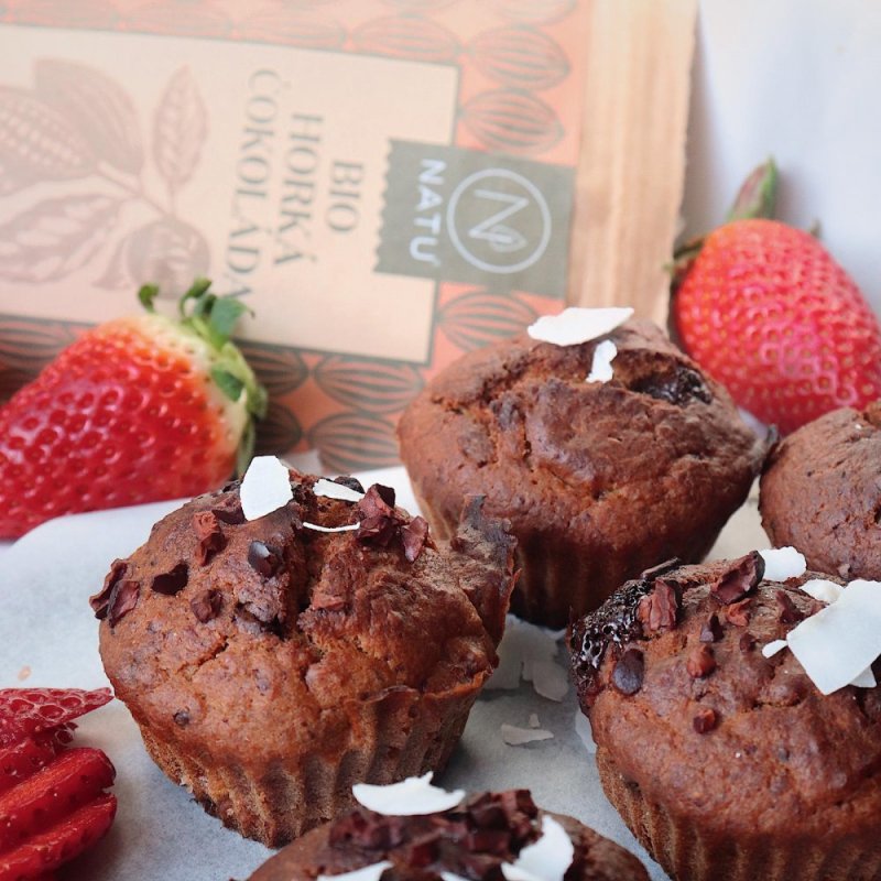 Muffiny s horkou čokoládou