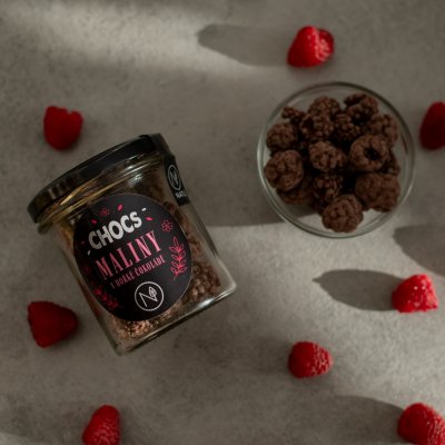 CHOCS Raspberries in 60% Dark Chocolate  90g