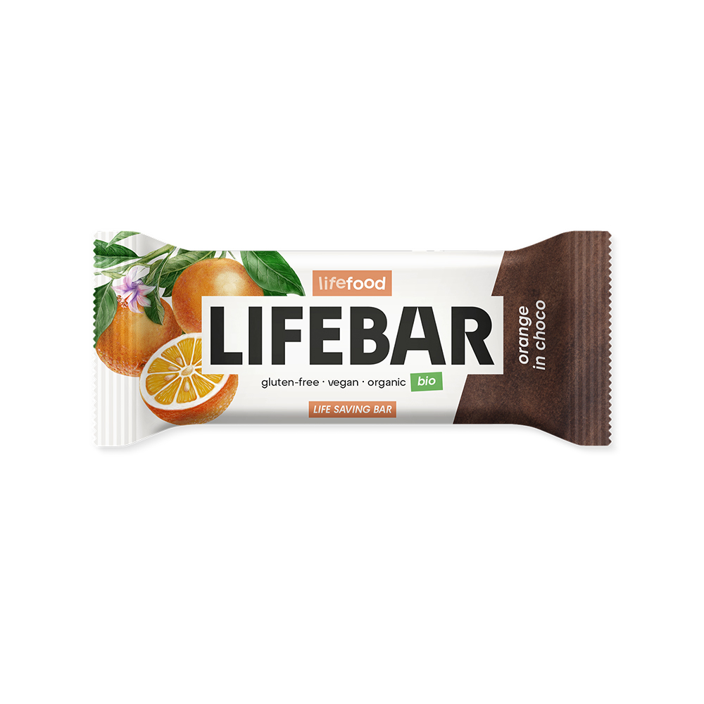 Lifefood Lifebar InChoco Pomerančová BIO RAW 40g