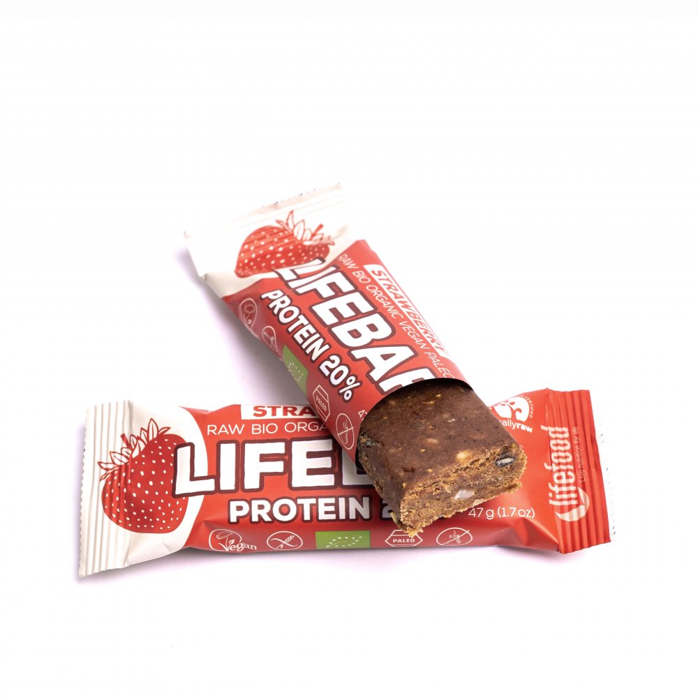 Lifefood Lifebar Protein Jahodová BIO 47g