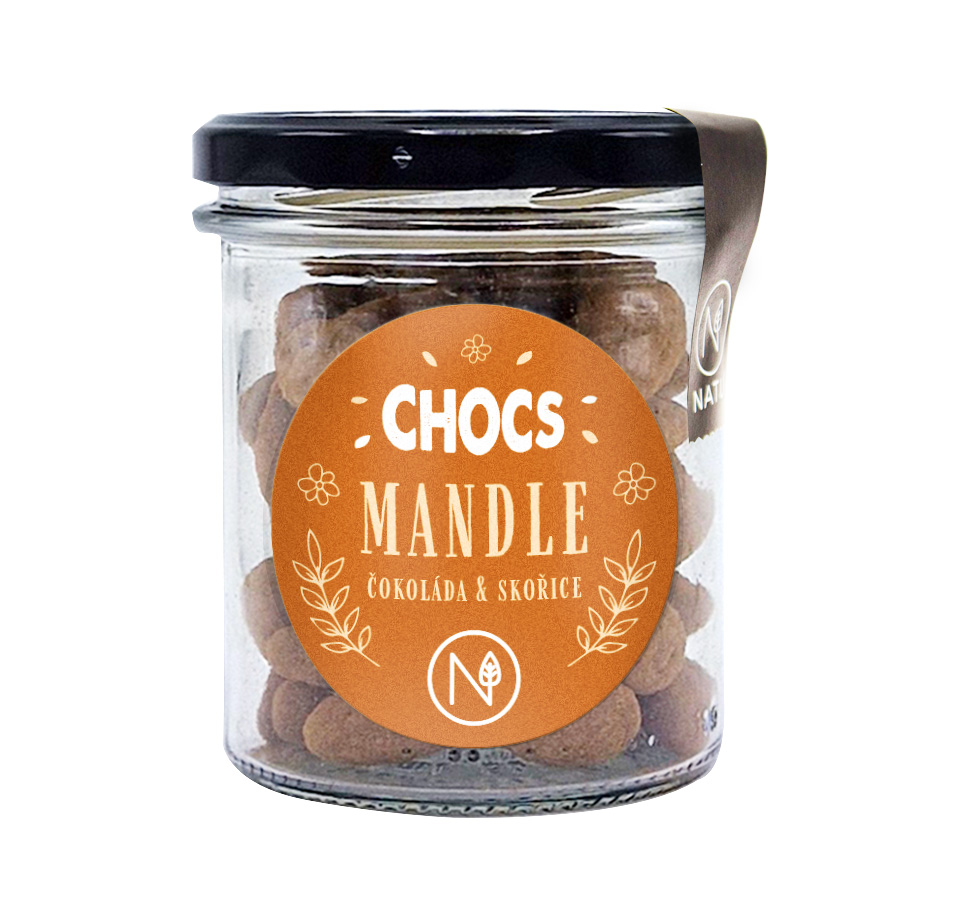 NATU CHOCS Mandle v 39% mléčné čokoládě se skořicí 170g