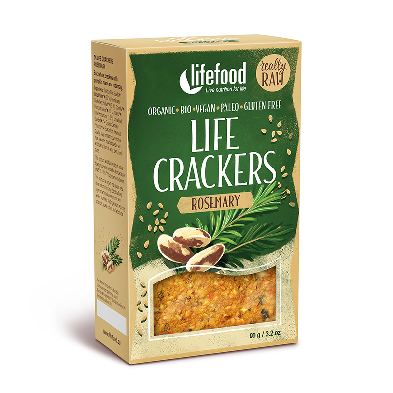 Lifefood Life Crackers Rozmarýnové BIO RAW 90g