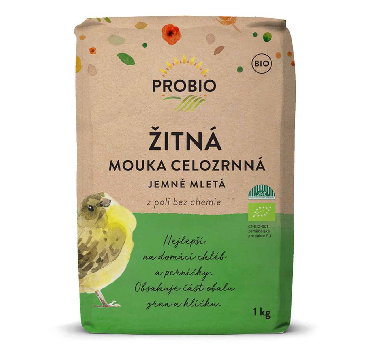 PROBIO Mouka žitná celozrnná jemně mletá BIO 1kg