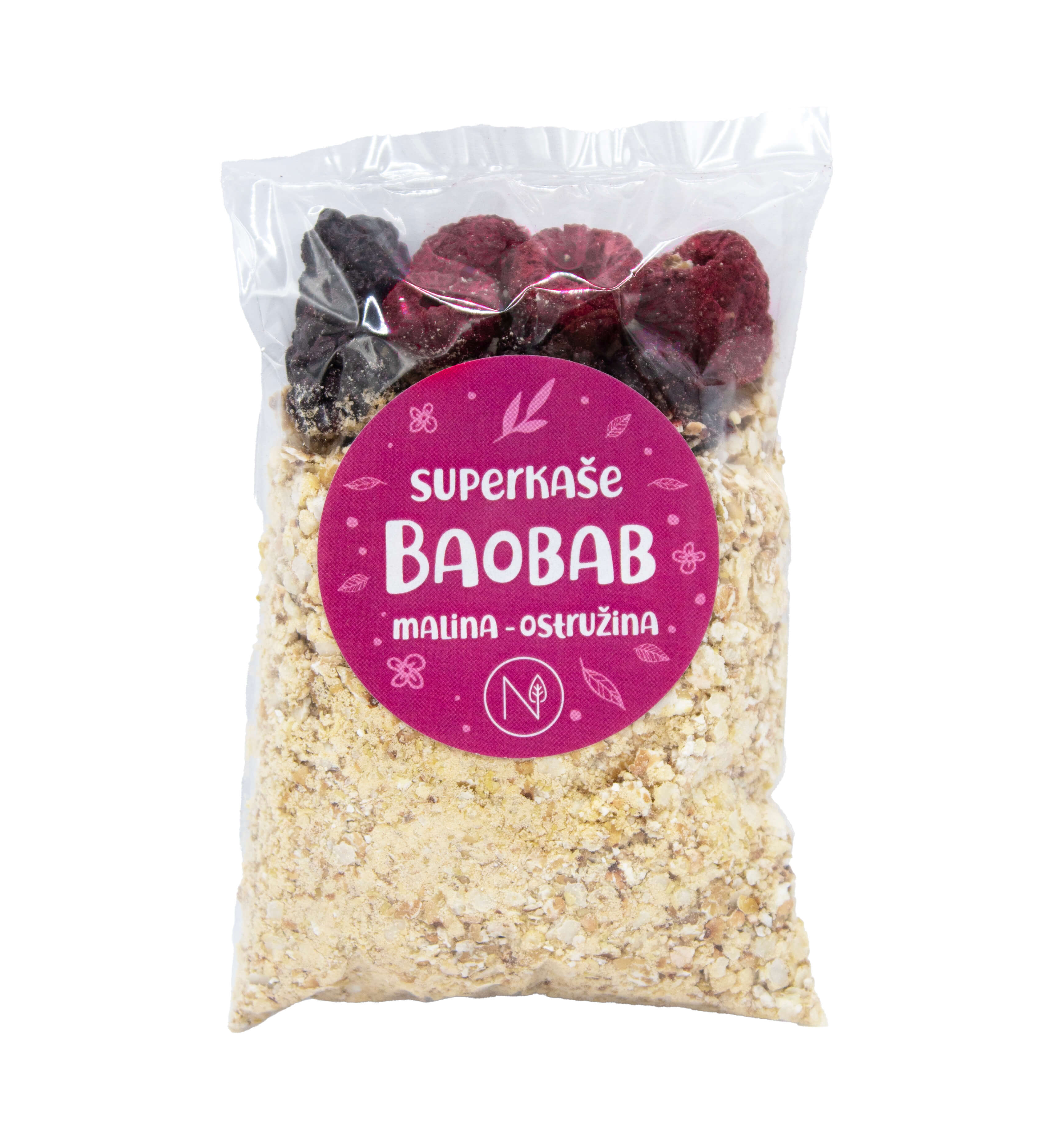 NATU Superkaše BAOBAB s malinami a ostružinami 70 g