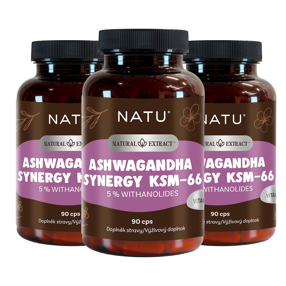 Levně 2+1 Ashwagandha extrakt KSM-66 (5% withanolidů) s piperinem 90 kapslí