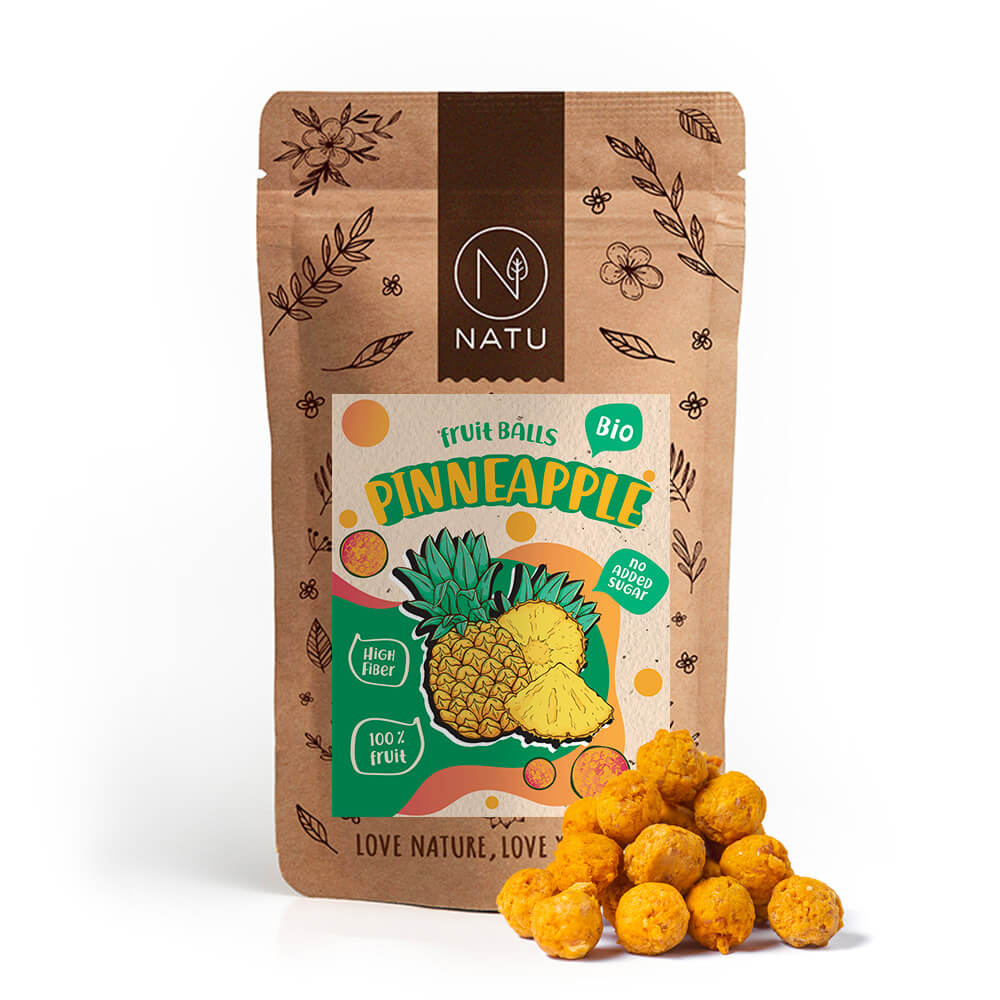 NATU Ovocné kuličky ananasové BIO 90g