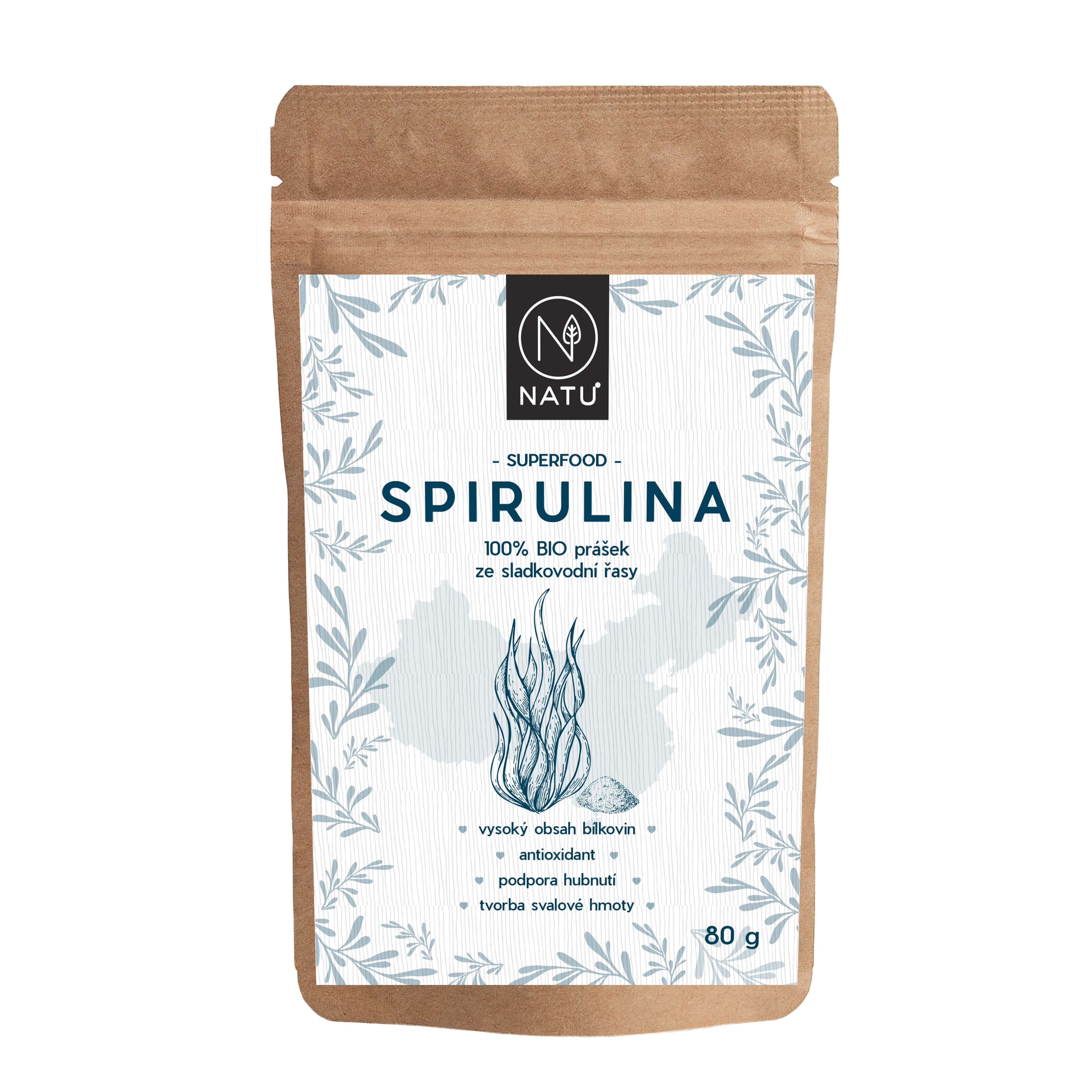 NATU Spirulina BIO prášek 80 g