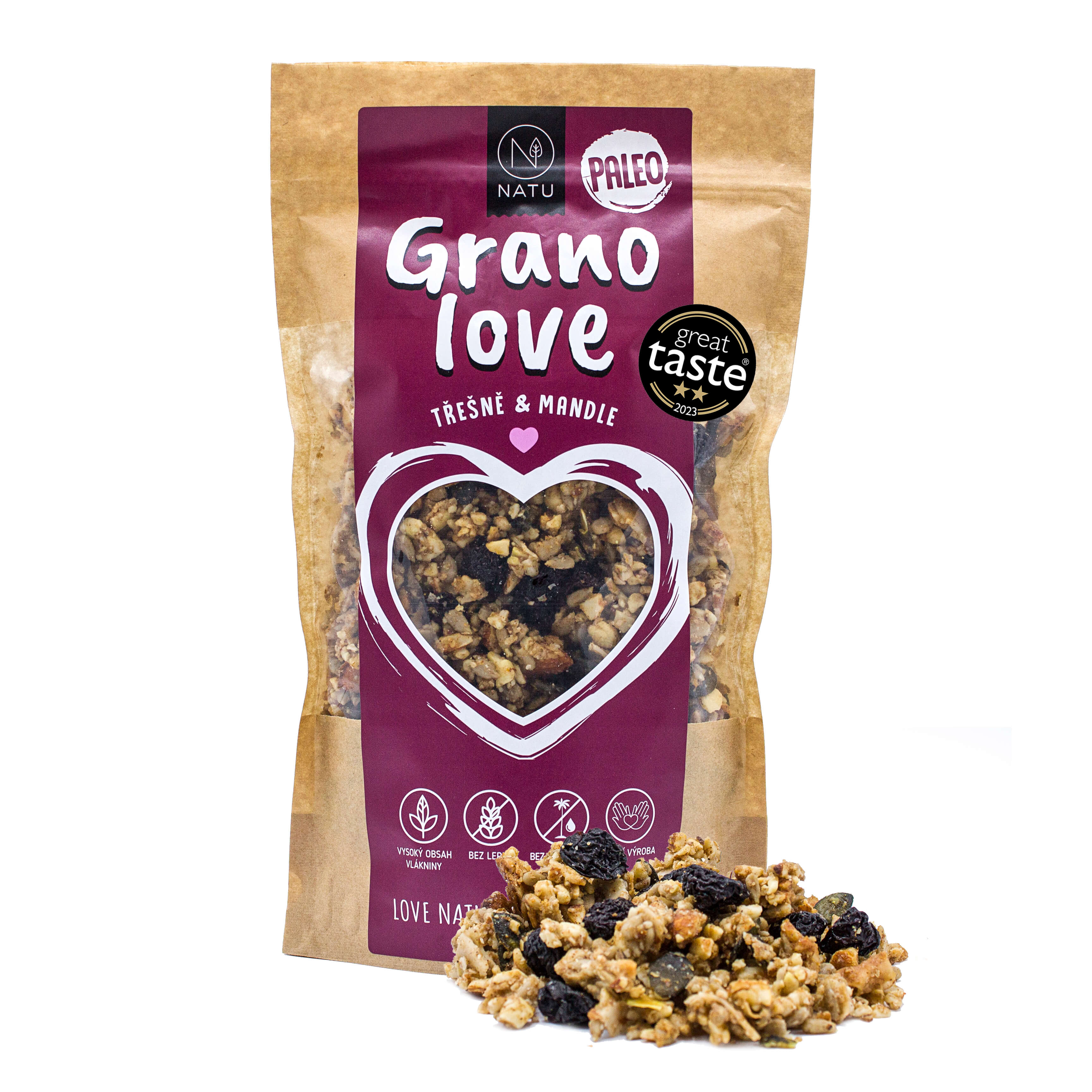 NATU Paleo Granola Třešně a mandle 370g