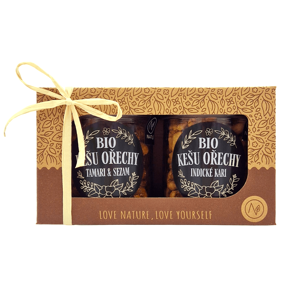 NATU Dárkový set BIO kešu ořechů deluxe I.