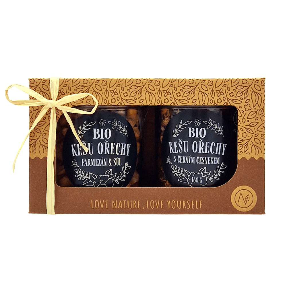NATU Dárkový set BIO kešu ořechů deluxe II.