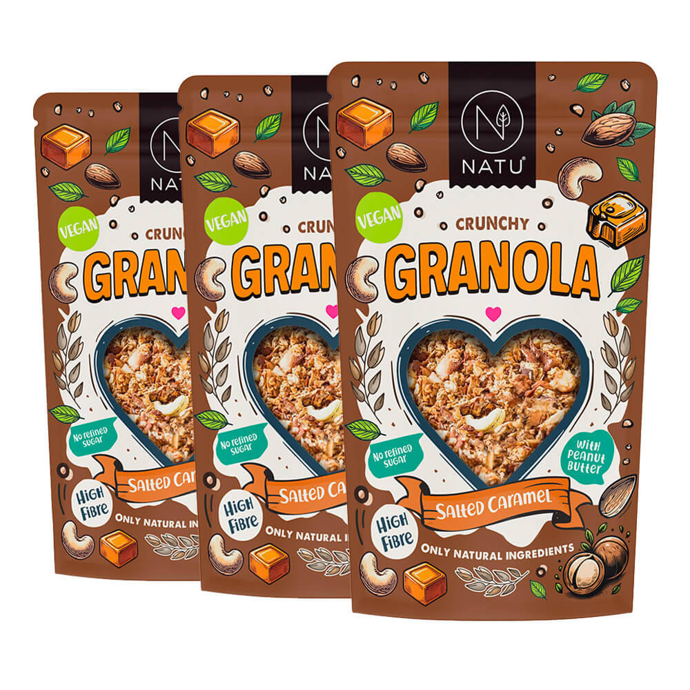 Levně NATU Granola Slaný karamel 3x380g